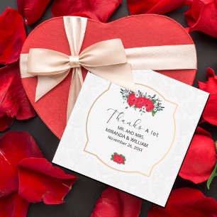 Correspondance Carte de remerciement aux fleurs rouges simples