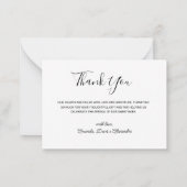 Correspondance Carte de remerciement bébé photo calligraphie mode (Dos)