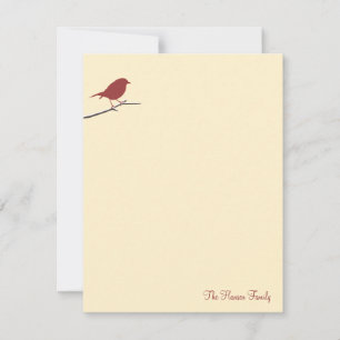 Correspondance Carte de remerciement beige crème avec branche d'o
