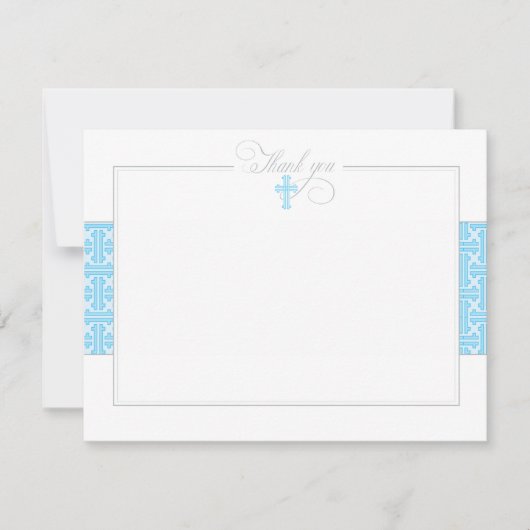 Correspondance Carte de remerciement bleu pour baptême (Devant)