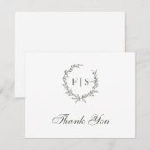 Correspondance Carte de remerciement classique avec monogramme de (Devant / Derrière)