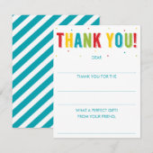 Correspondance Carte de remerciement d'anniversaire à compléter s (Devant / Derrière)