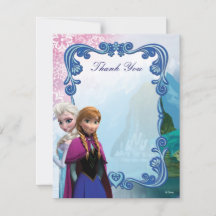 Carte de remerciement d'anniversaire Frozen Anna e