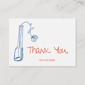Correspondance Carte de remerciement d'art en ligne de fleur bleu