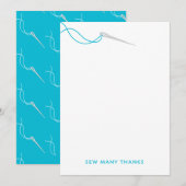 Correspondance Carte de remerciement de couture Sew Many Thanks (Devant / Derrière)