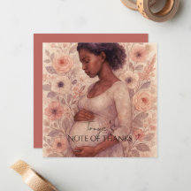 Carte de remerciement de grossesse, femme enceinte