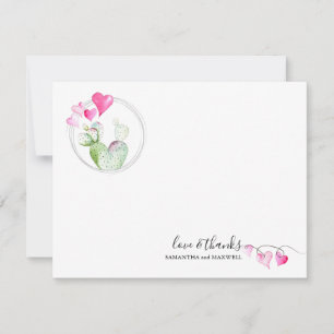 Correspondance Carte de remerciement de la Saint-Valentin Cactus