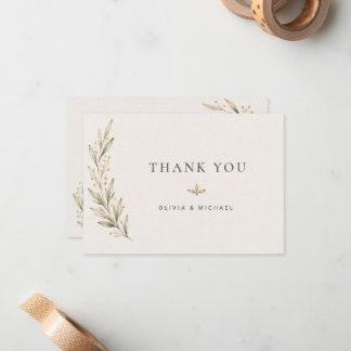 Correspondance Carte de remerciement de mariage à branche d'olive