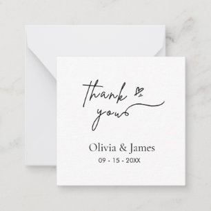 Correspondance Carte de remerciement de mariage à dégradé d'ombre