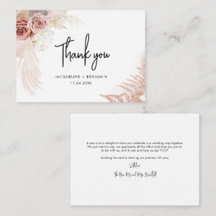 Correspondance Carte de remerciement de mariage élégante à motif