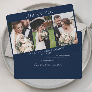 Correspondance Carte de remerciement de mariage élégante avec col