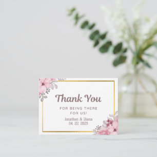 Correspondance Carte de remerciement de mariage floral