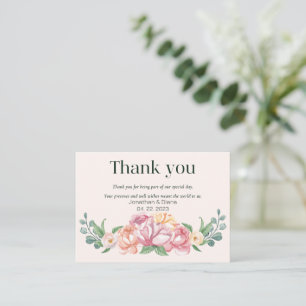 Correspondance Carte de remerciement de mariage floral