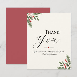 Correspondance Carte de remerciement de Noël minimaliste