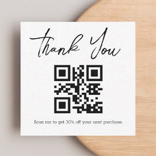 Correspondance Carte de remerciement d'entreprise QR Code minimal