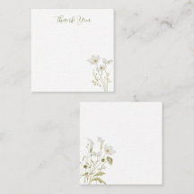 Carte de remerciement Fleur blanche de jardin en f