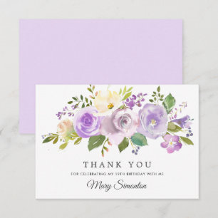 Correspondance Carte de remerciement Fleur rose pourpre pour 19e