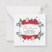 Correspondance Carte de remerciement Fleurs Rouges Simples (Devant)