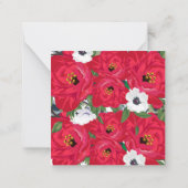 Correspondance Carte de remerciement Fleurs Rouges Simples (Dos)