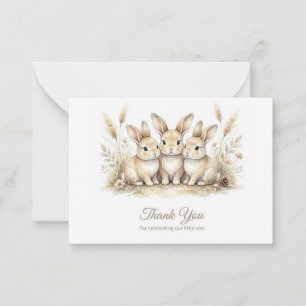 Correspondance Carte de remerciement Lapin Aquarelle, Baby Shower
