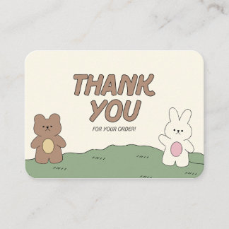 Correspondance Carte de remerciement Ourson et Lapin Mignons Kawa