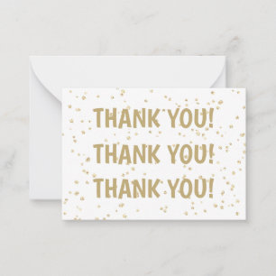 Correspondance Carte de remerciement pailletée or pour anniversai