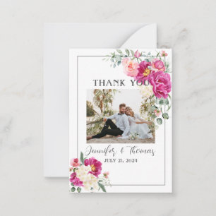 Correspondance Carte de remerciement Peony et Rose Eucalyptus