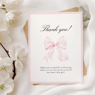 Correspondance Carte de remerciement pour baby shower avec un nœu