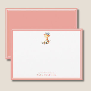 Correspondance Carte de remerciement pour Baby Shower avec une gi