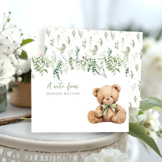 Correspondance Carte de remerciement pour baby shower garçon ours