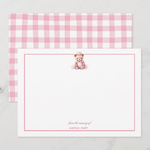 Correspondance Carte de remerciement pour Baby Shower Teddy Ours