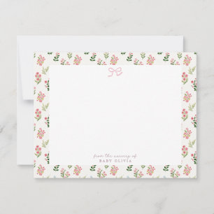Correspondance Carte de remerciement pour la nurserie à fleurs ro