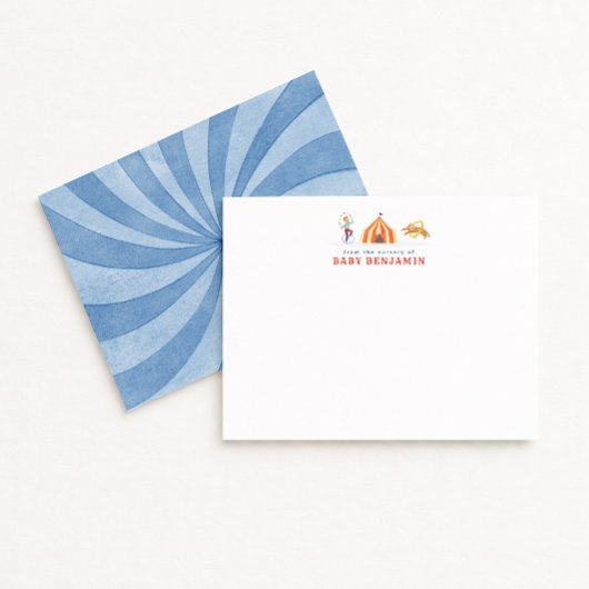 Correspondance Carte de remerciement pour la nurserie de cirque