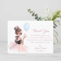 Carte de remerciement pour l'anniversaire d'une fi