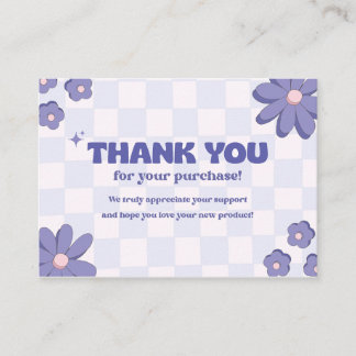 Correspondance Carte de remerciement rétro à fleurs violettes à c