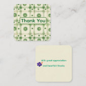 Correspondance Carte de remerciement verte (Devant / Derrière)