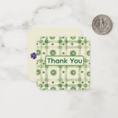 Correspondance Carte de remerciement verte (Devant/Arrière en situation)