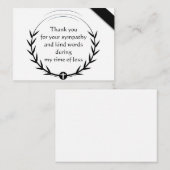 Correspondance Carte de remerciements à feuilles noires (Devant / Derrière)