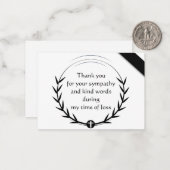 Correspondance Carte de remerciements à feuilles noires (Devant/Arrière en situation)