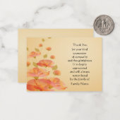 Correspondance Carte de remerciements à fleurs orange (Devant/Arrière en situation)