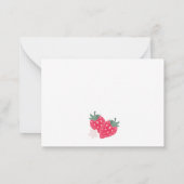 Correspondance Carte de remerciements à thème fraise rose (Dos)