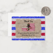 Correspondance Carte de remerciements américain à rayures (Devant/Arrière en situation)
