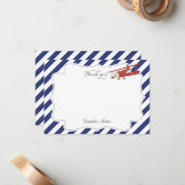 Correspondance Carte de remerciements avion (Devant/Arrière en situation)