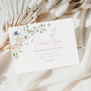 Correspondance Carte de remerciements de Baby shower Fleur sauvag