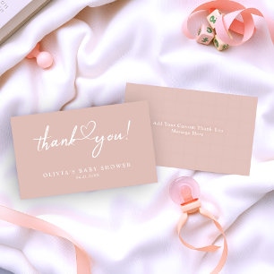 Correspondance Carte de remerciements de Baby shower or Rose de s