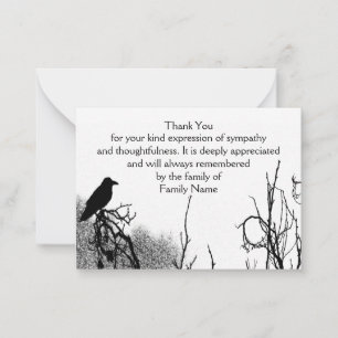 Correspondance Carte de remerciements de Corbeau Silhouetté