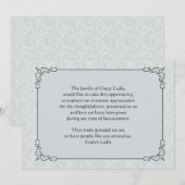 Correspondance Carte de remerciements de deuil gris Mist (Devant / Derrière)