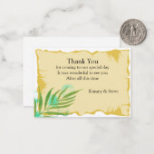 Correspondance Carte de remerciements de feuille tropicale (Devant/Arrière en situation)