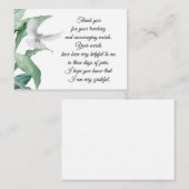 Correspondance Carte de remerciements de la colombe Feuille verte (Devant / Derrière)