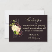 Correspondance Carte de remerciements de photos funéraires à fleu (Devant)